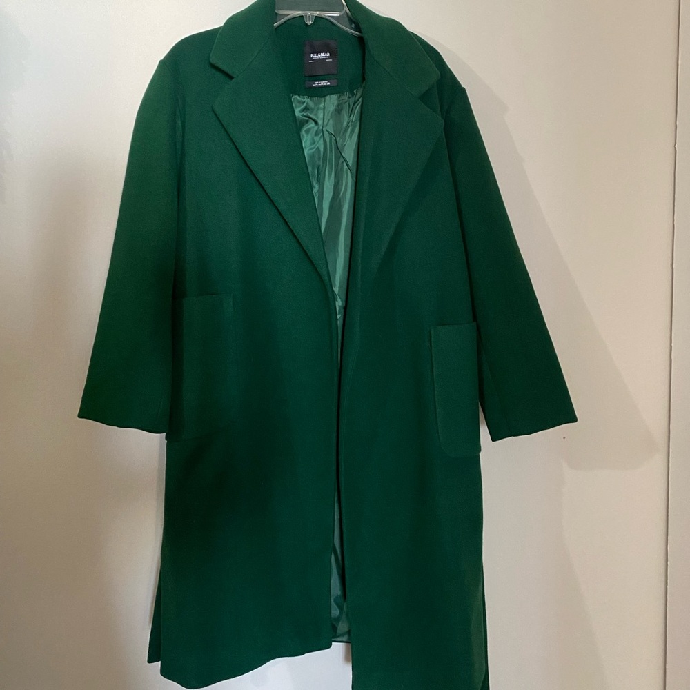 Pull & Bear Green Peacoat